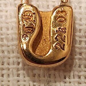 Chrome Hearts 22k gold safety pin earring